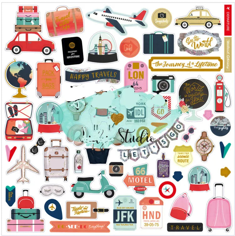 60pcs World Travel stickers DIY scrapbooking