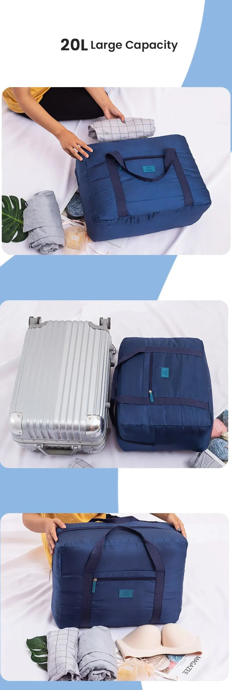 Travel Duffel Bag Lightweight Foldable Bag Carry On Luggage Bag