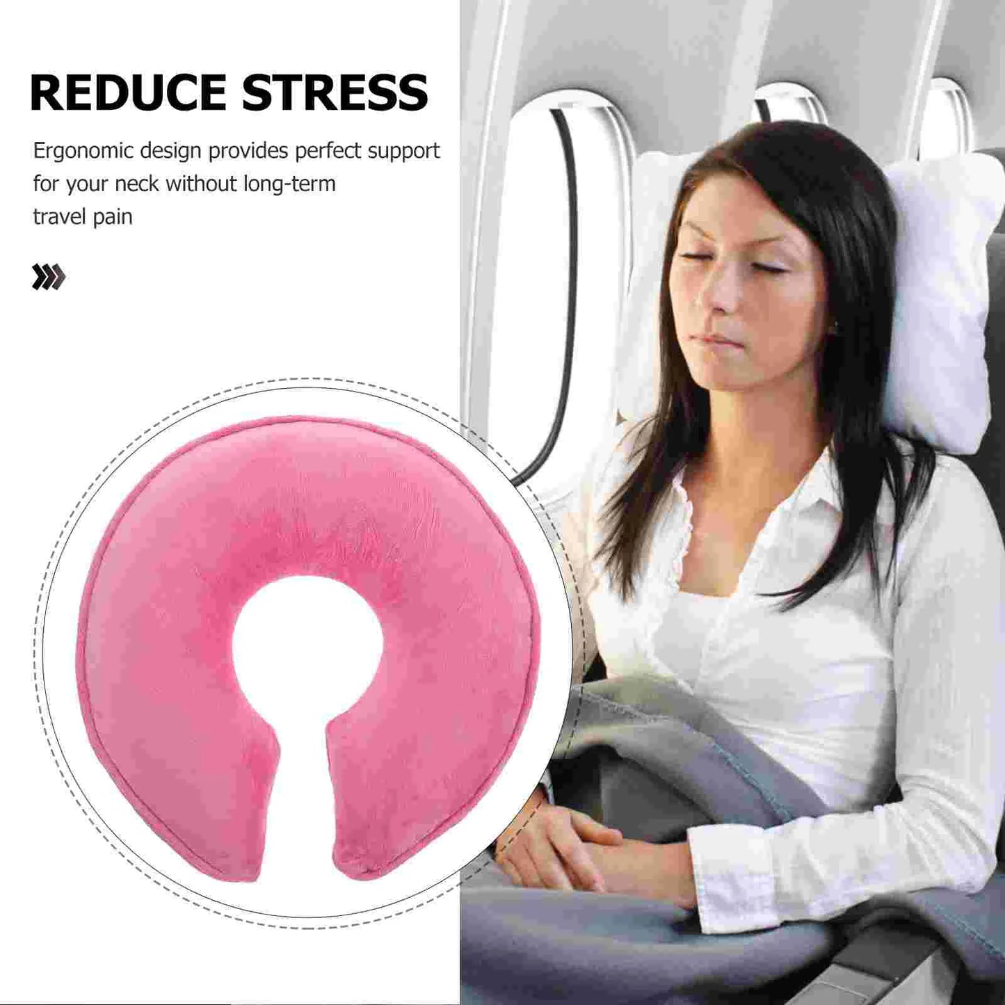 Plane Pillow Car Neck Pillows for Sleeping Travel Washable U Foam Nap U-shaped